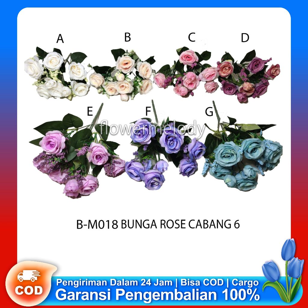 [12 PCS] BUNGA LUSINAN MAWAR/ KRISAN/ PEONY/ BUNGA ARTIFICIAL