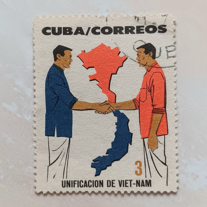

(AA) Perangko Kuba 1964 Solidarity with Vietnam - Reunification 3 centavo CTO