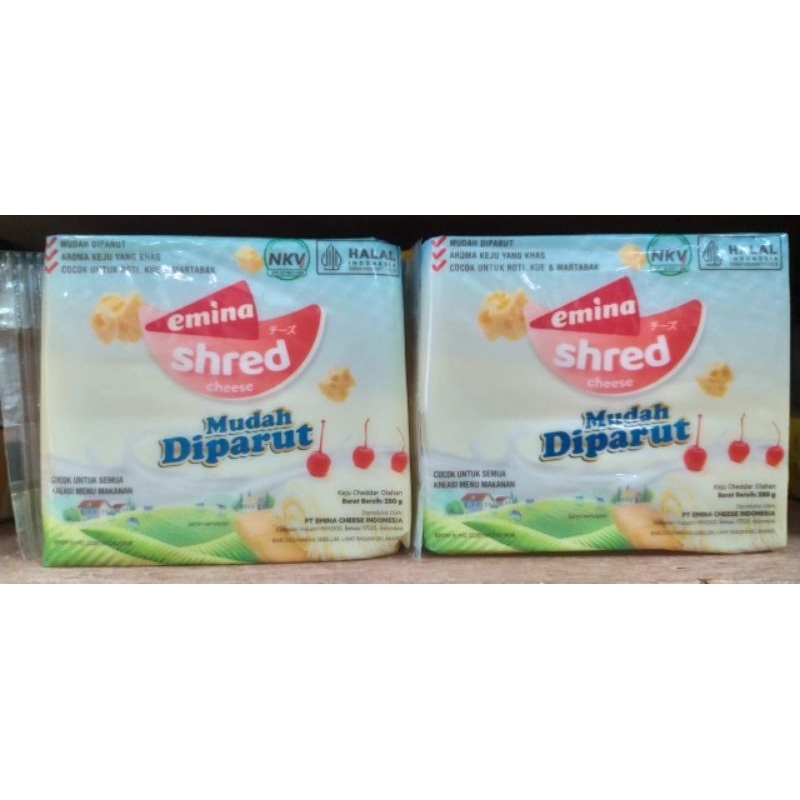 

Keju Emina Shred 250 gr -mudah diparut dan tidak mudah putus-harga ekonomis