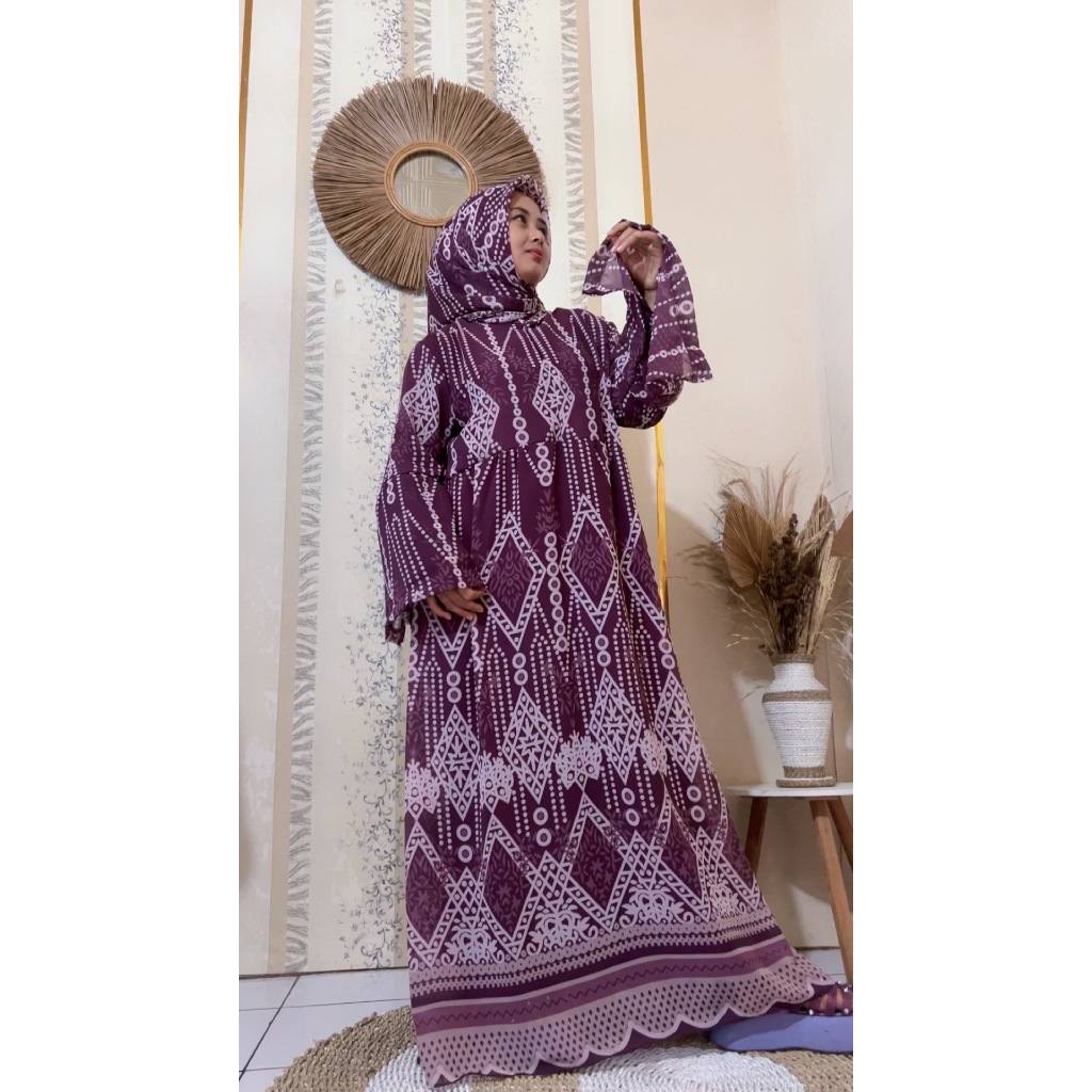 Gamis Set Jilbab Ceruty Motif