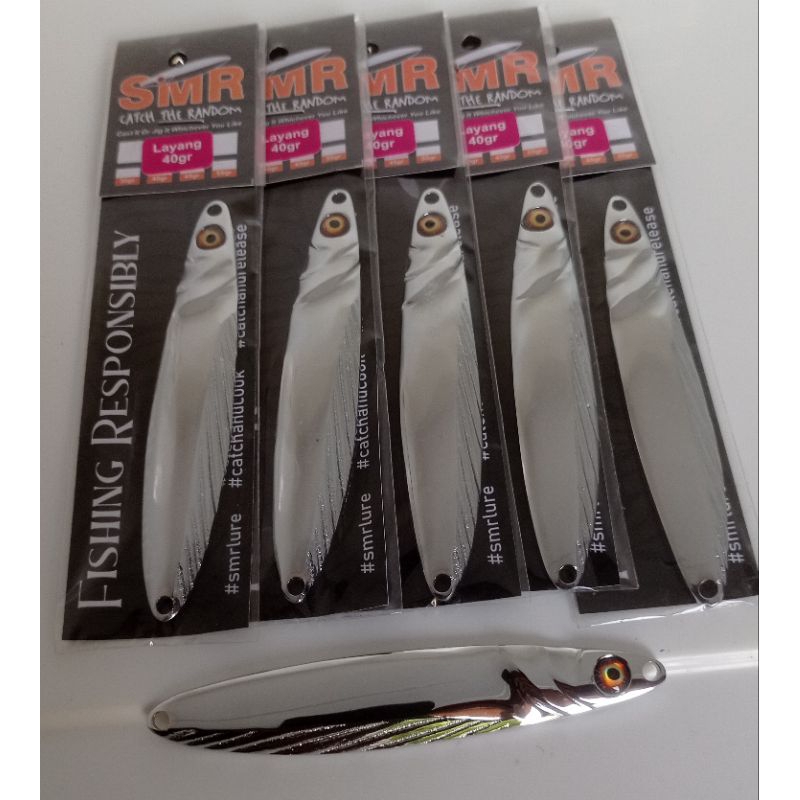 Umpan Pancing Casting Castjig Jigging  Spoon SMR Lure LAYANG 40gr Killer Spoon