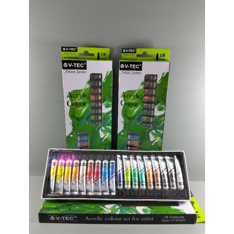 

Cat acrylic 18 warna V-TEC VT 618/A6ML
