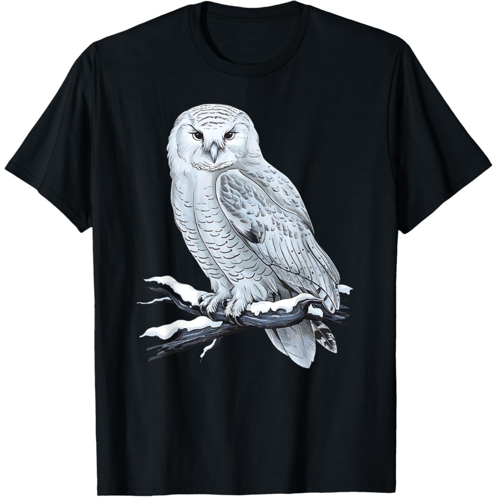 Snowy Owl Alam Musim Dingin Satwa Liar Seni - Indah Snowy Owl T-Shirt