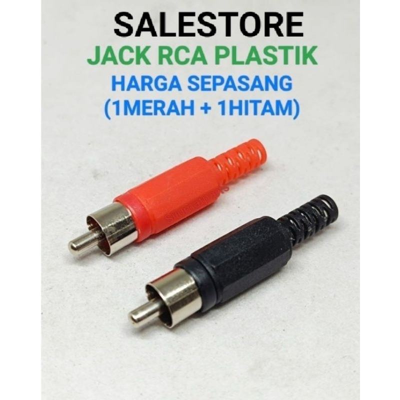 Jack RCA Plastik / Jack RCA PVC Merah + Hitam / JACK COLOKAN RCA AUDIO PLASTIK