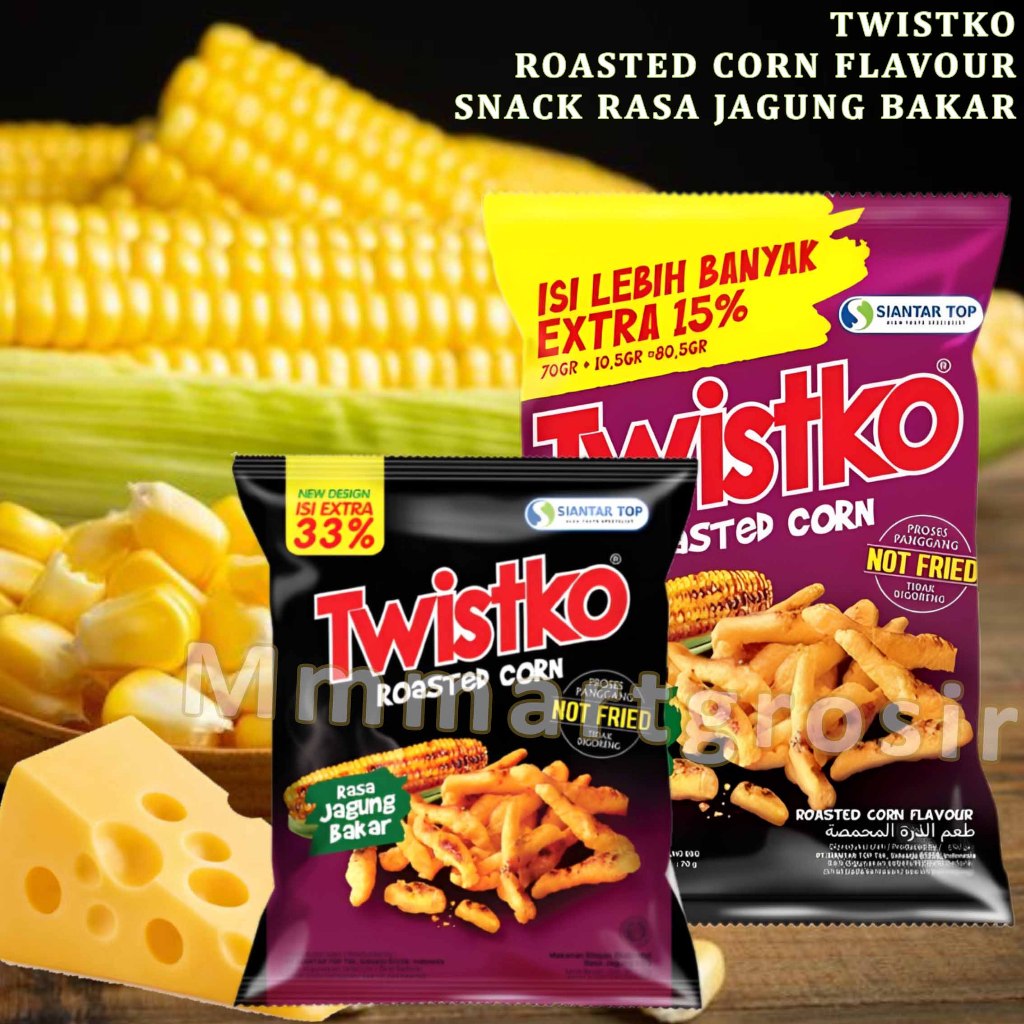 

Twistko / Snack Chiki Rasa Jagung bakar / Roasted Corn Flavour / 1pcs