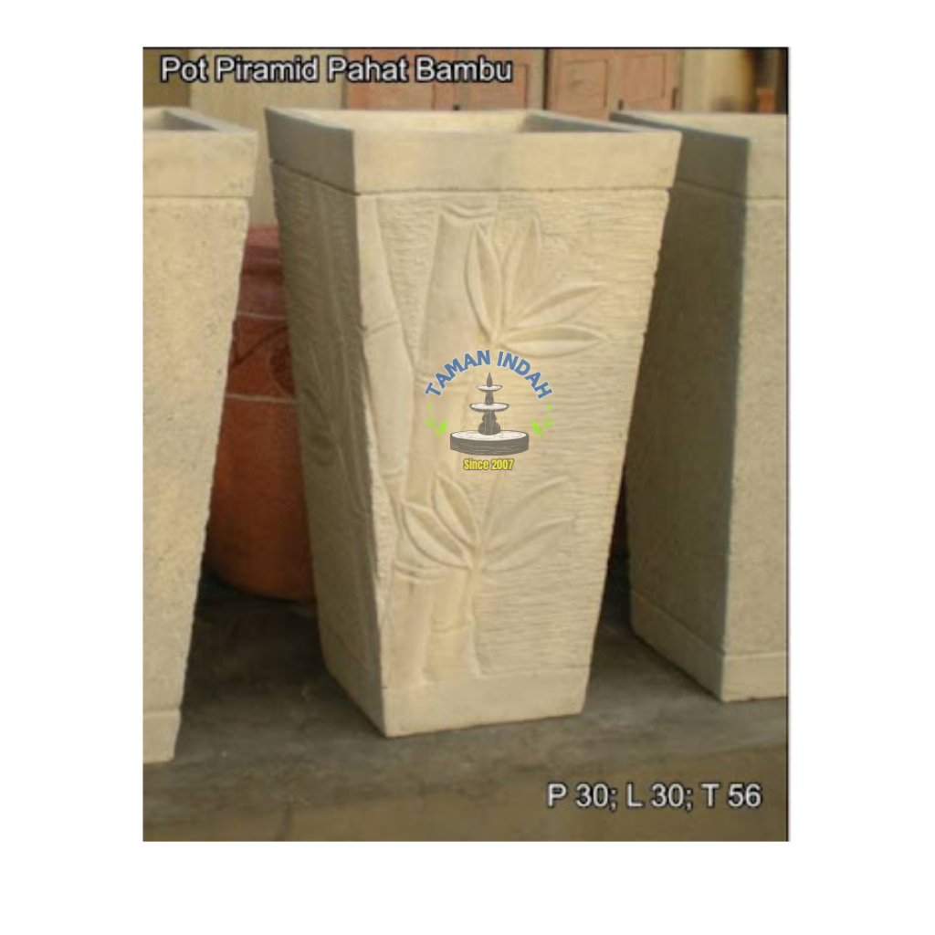 POT PIRAMID PAHAT BAMBU (Panjang 30cm, Lebar 30cm, Tinggi 56cm)
