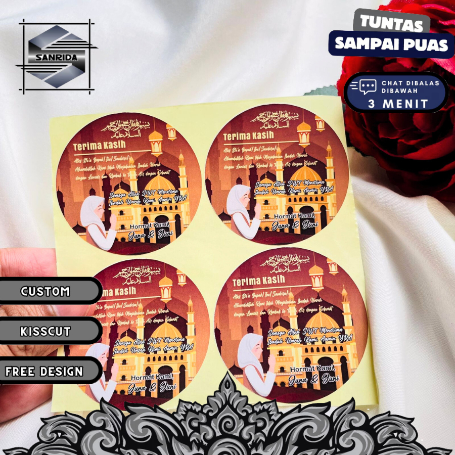

Sanrida Label Umroh Sticker Bulat Gift From Haji Cetak Print Stiker Tasyakuran Hampers Hajj Murah