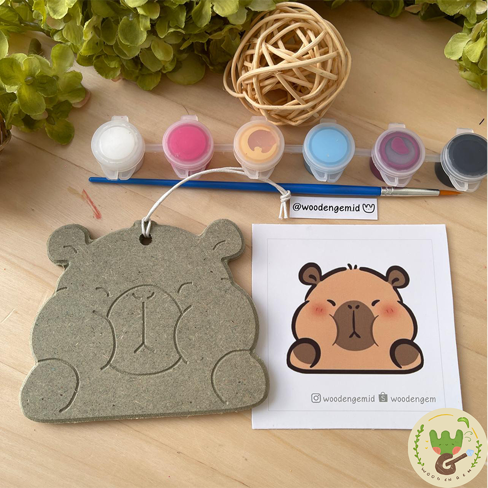 

DIY Wood Painting Kit - Mewarnai Melukis Kayu - Mainan Souvenir Hampers - Capybara WOODENGEM