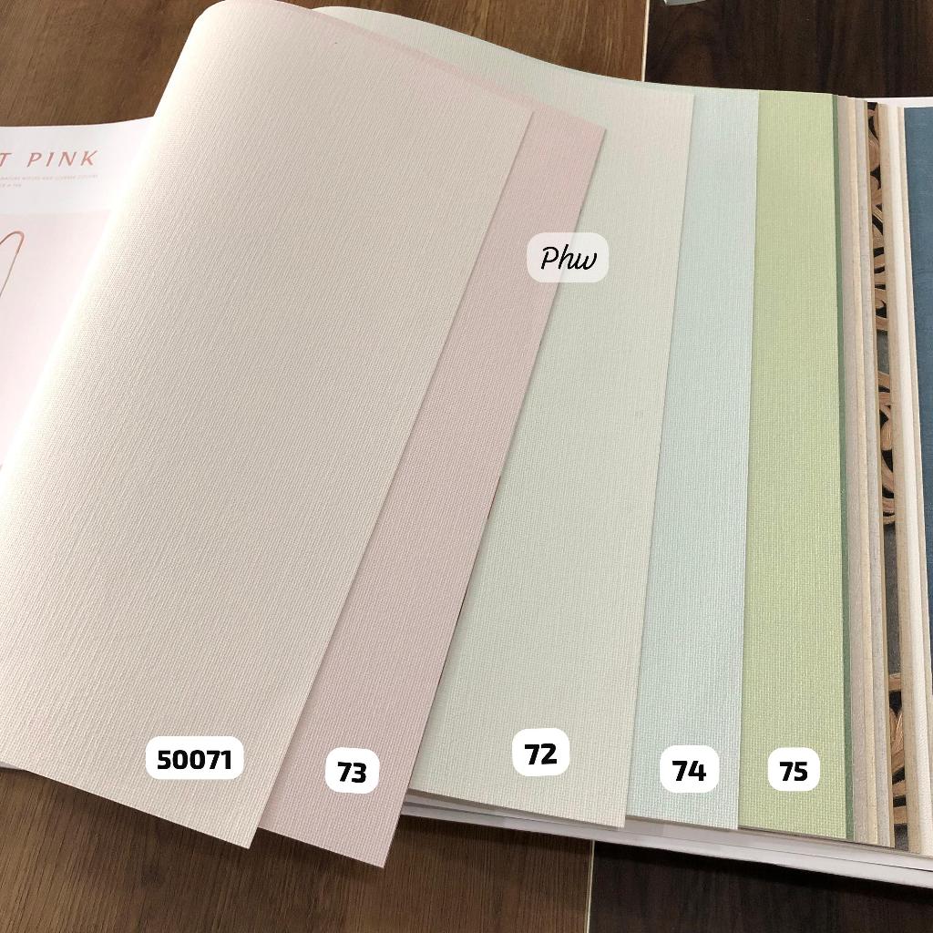 WALLPAPER DINDING POLOS TEKSTUR KAIN PINK HIJAU SOFT BIRU SIMPLE DAWN