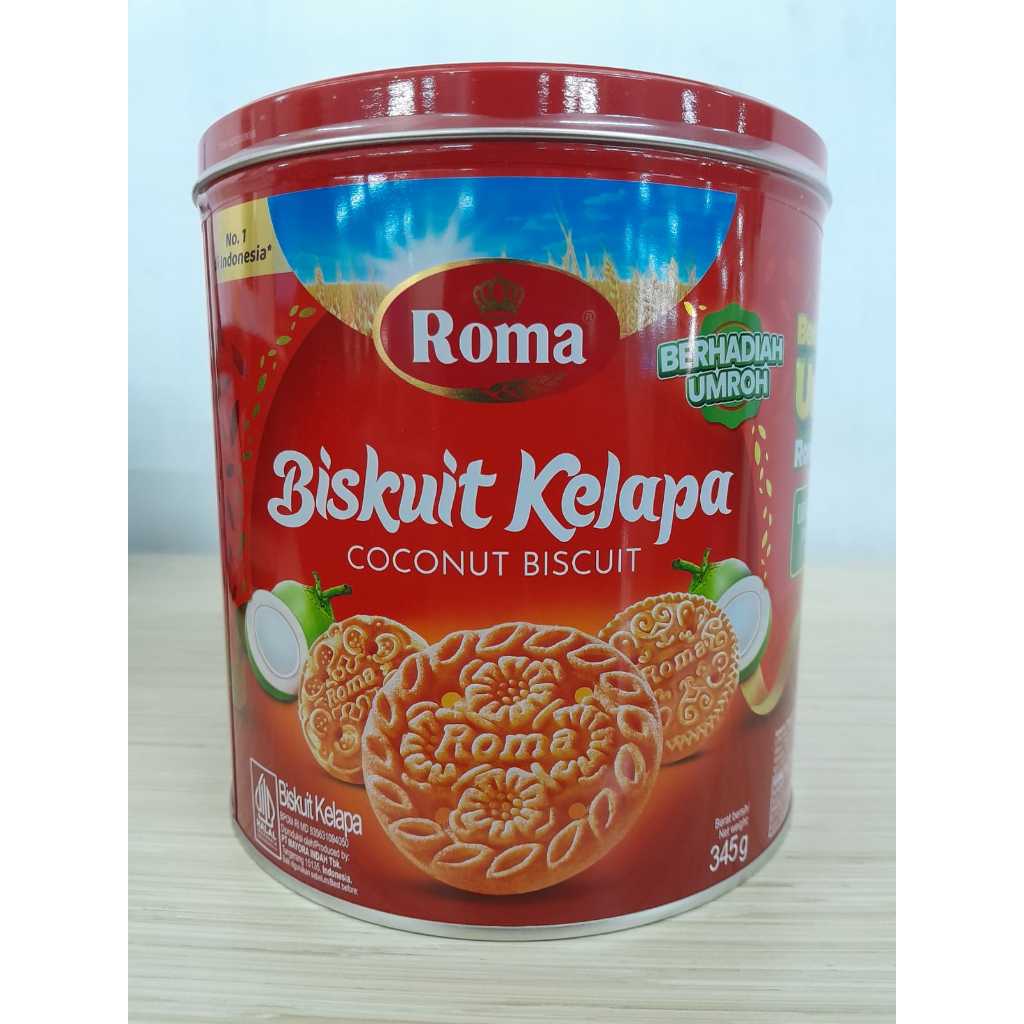 

Roma Biscuit Lux Coconut Kaleng Cookies Renyah | Berat Bersih 345gram | Produk Termurah