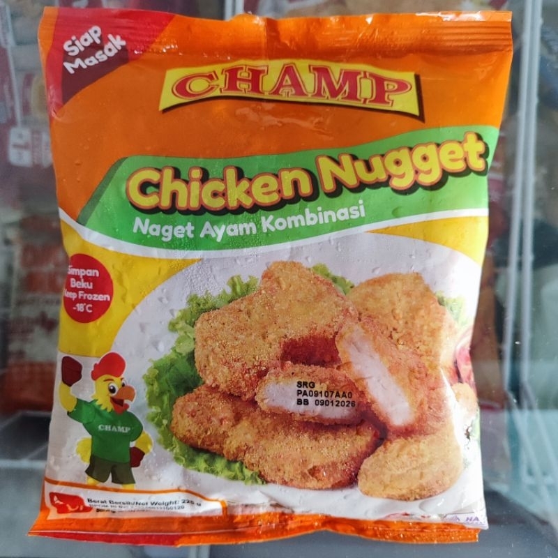 

Champ Chicken Nugget 225g Naget Ayam Kombinasi