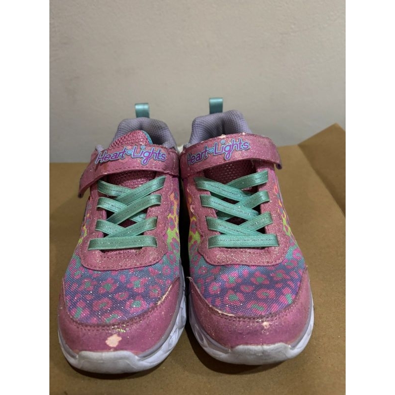 Preloved Sepatu Skechers Kids Girls Heart Lights Hot Pink Original
