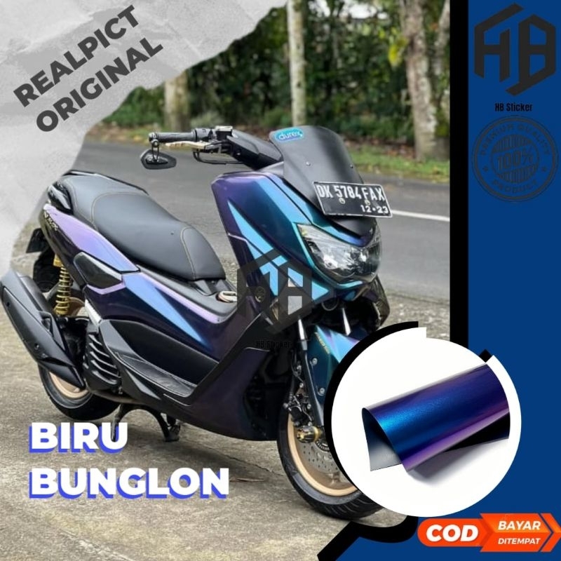 Sticker Skotlet Warna Biru Bunglon glossy Untuk Motor dan Mobil Kualitas Premium