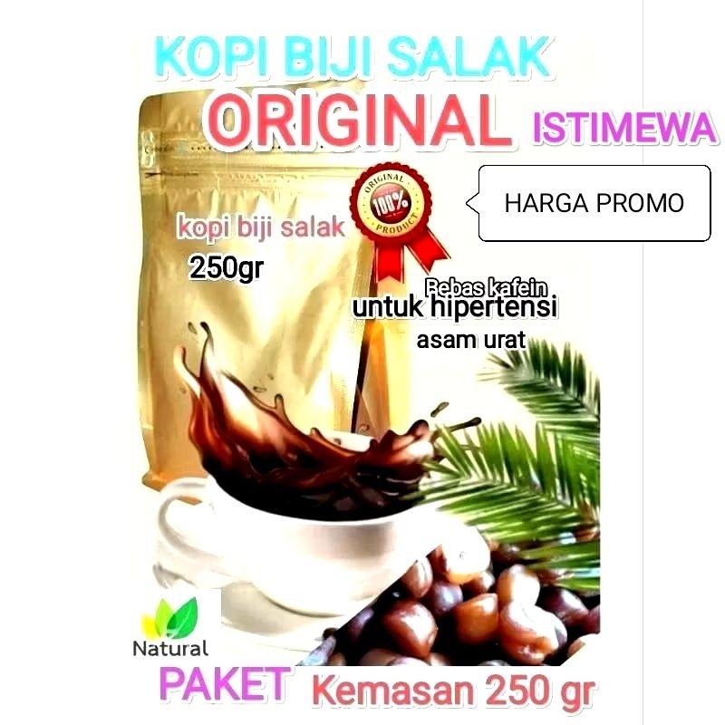 

KOPI BIJI SALAK 100% ASLI PRODUK HERBAL, original, 100 % murni dari biji salak non Kafein minuman kesehatan 250 gr