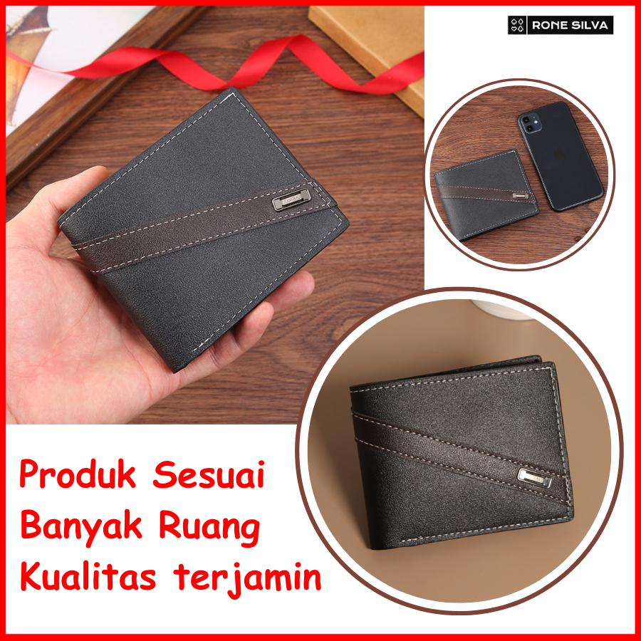 Dompet Cowok Lipat Kecil Pria Kulit Ori Laki2 Banyak Slot Atm Ktp Bapak Terbaru Simpel Genggam Premi
