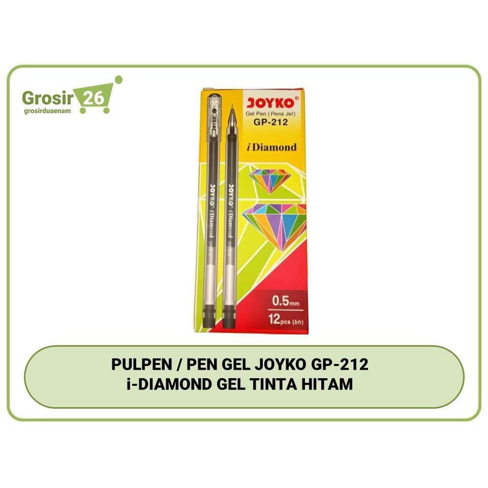 

(1 BOX) PULPEN / PENA / PEN GEL CAIR JOYKO (GP-212) i-DIAMOND 0.5 MM TINTA HITAM