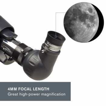 Lensa Teleskop Plossl Okuler Teleskop Eyepiece 1.25 Inch Wide 4mm - 93319 - Silver Black