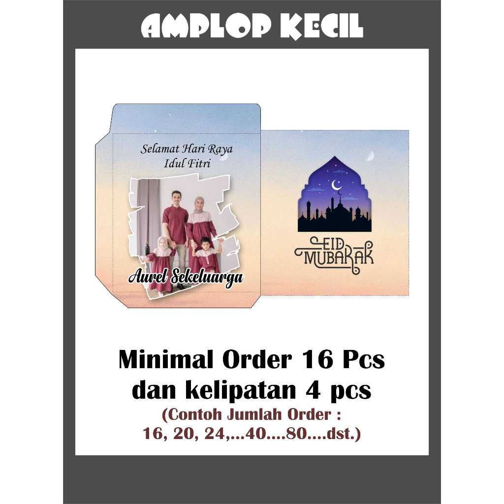 

Amplop Lebaran Ultah Aqiqah Kondangan dll custom foto