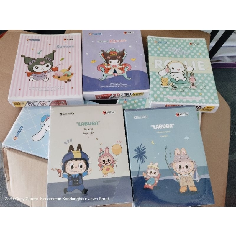 

Buku Tulis Newstar isi 38 Lembar Gambar Labubu Kuromi Cinamorol