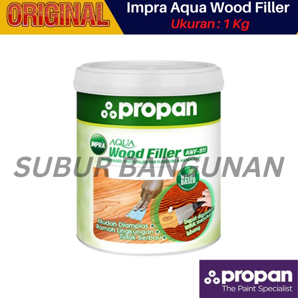 DEMPUL KAYU WATERBASED PROPAN IMPRA AQUA WOOD FILLER 1KG