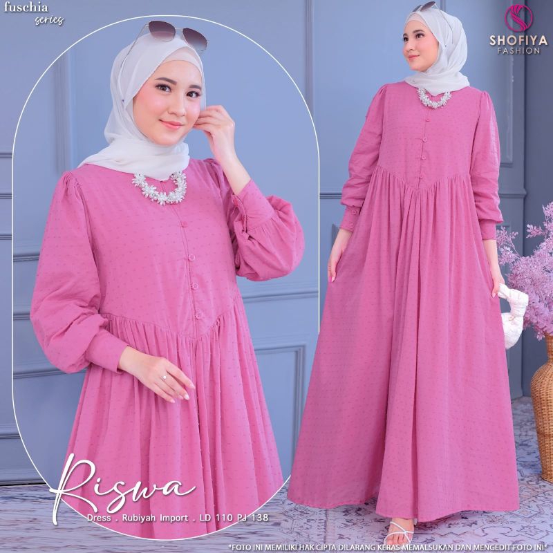 RISWA Dress Ori Shofiya/Shofiya Original/Dress Premium/Original/Muslimah/Gamis Premium/Gamis