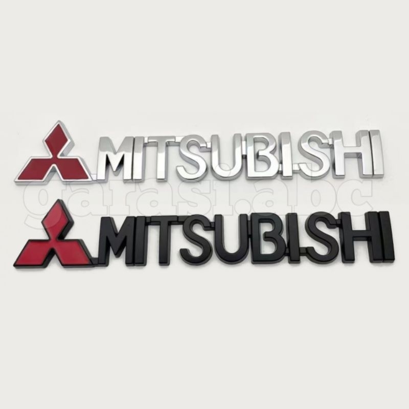 Emblem Badge Body Mitsubishi Timbul 3D Besi Sticker Stiker Prestige Tulisan Logo Krom Pajero Sport X