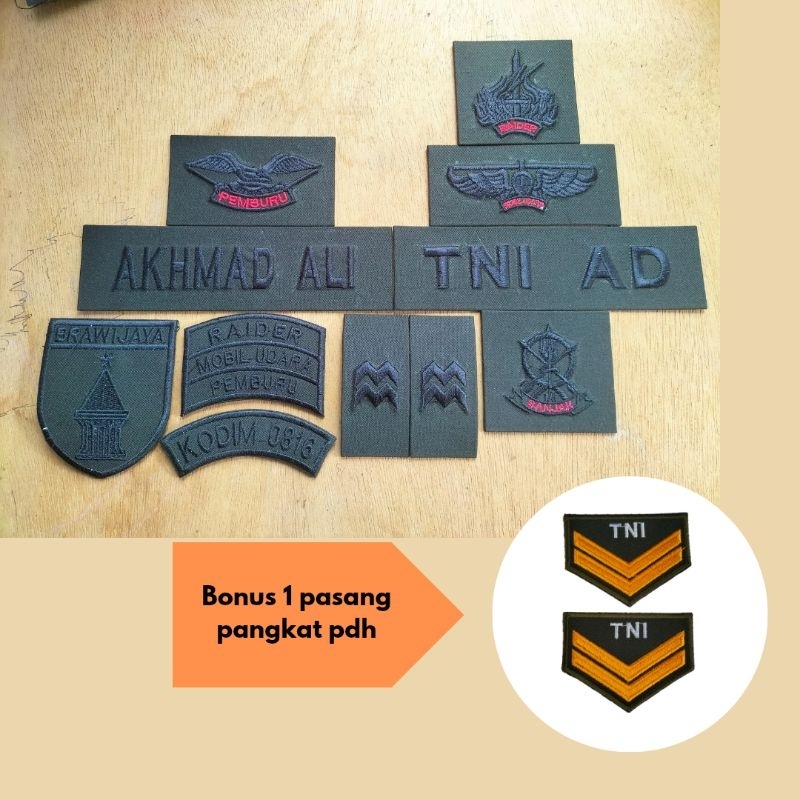 Bordir Papan Nama PDL TNI