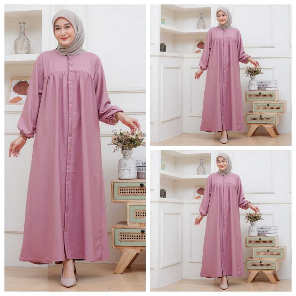 Gamis Polos Shakila Premium Jumbo LD 120 Busana Muslim Wanita