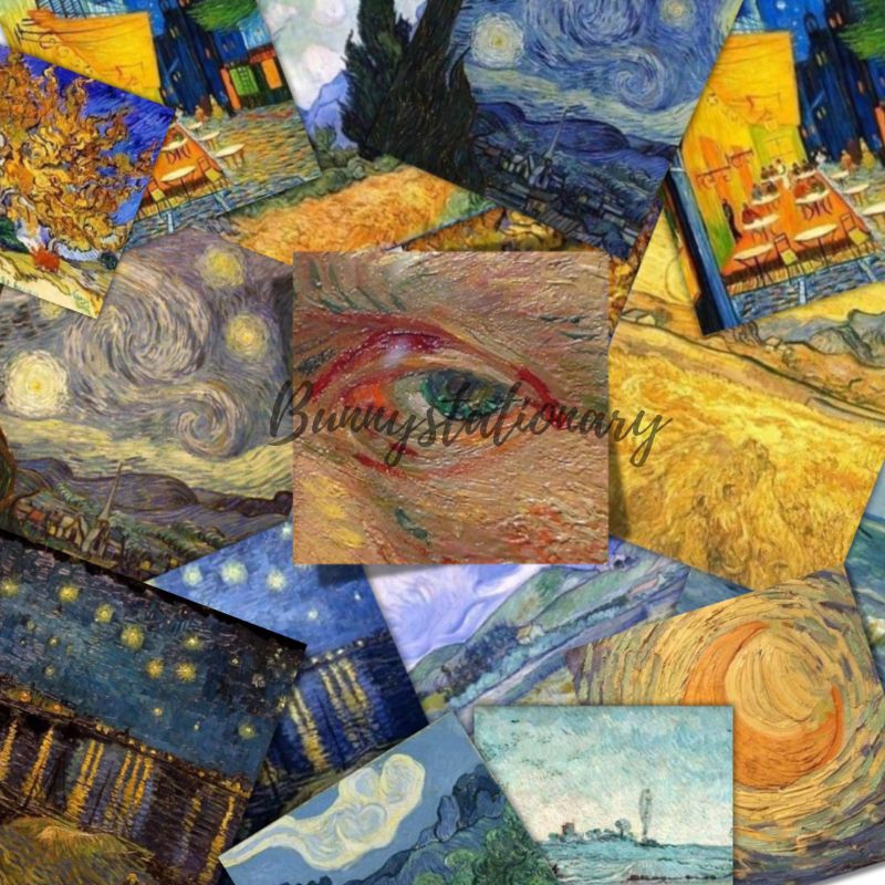 

Sticker Aesthetic |30pcs Sticker Lukisan Van Gogh | Sticker Bujo Scrapbook Journal