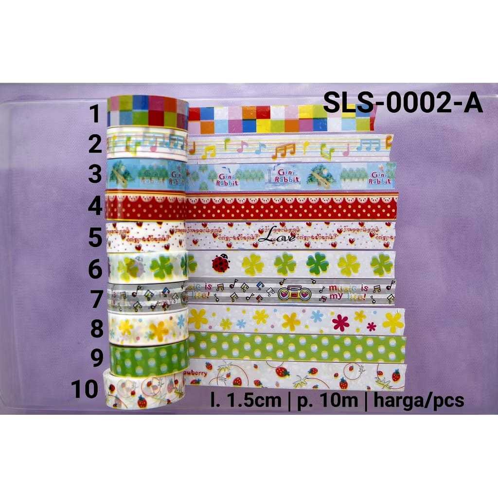 SLS-0002-A GR 2 Selotip washi motif fancy box kue kering plastik cookies yamama baking