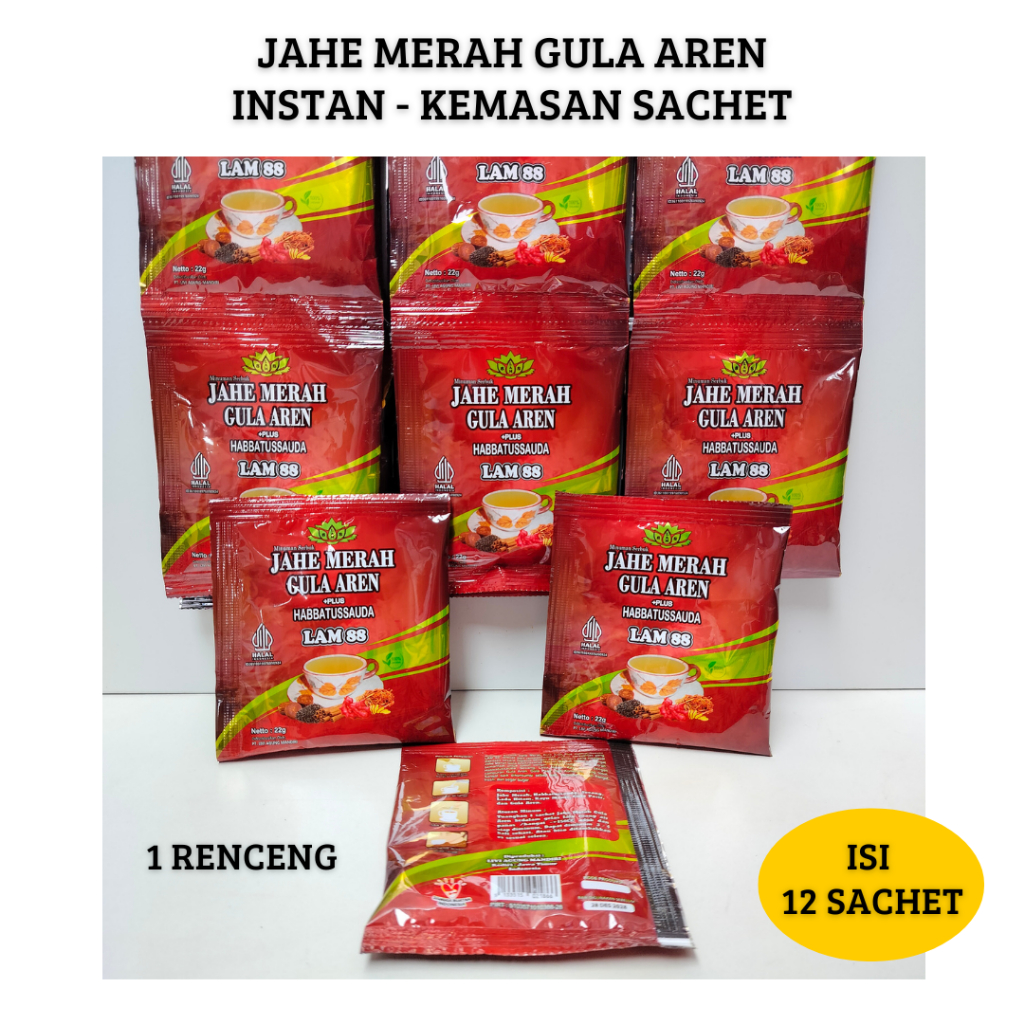 

MINUMAN SACHET JAHE MERAH GULA AREN | KEMASAN RENCENG