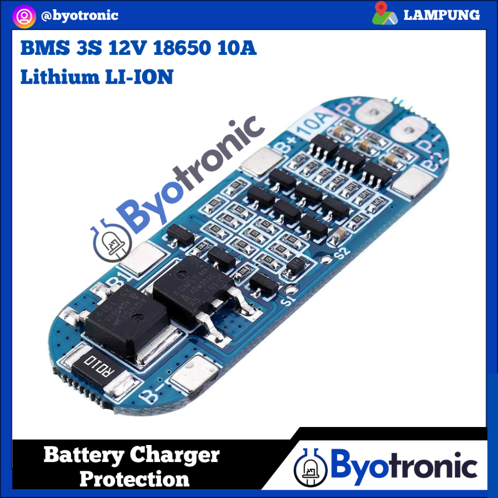 BMS 3S 12V 18650 10A Battery Charger Protection BMS 3S 11.1V 12.6V