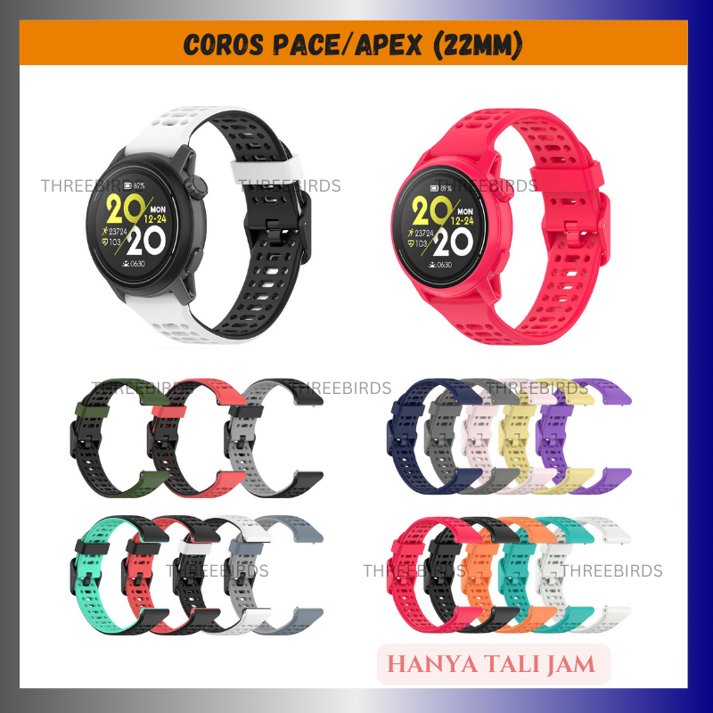 Tali Jam Coros Pace 3 / Pace 3 Pro Apex Strap Coros Silicon Rubber Sport 22 Mm - Strap Coros Pace 3