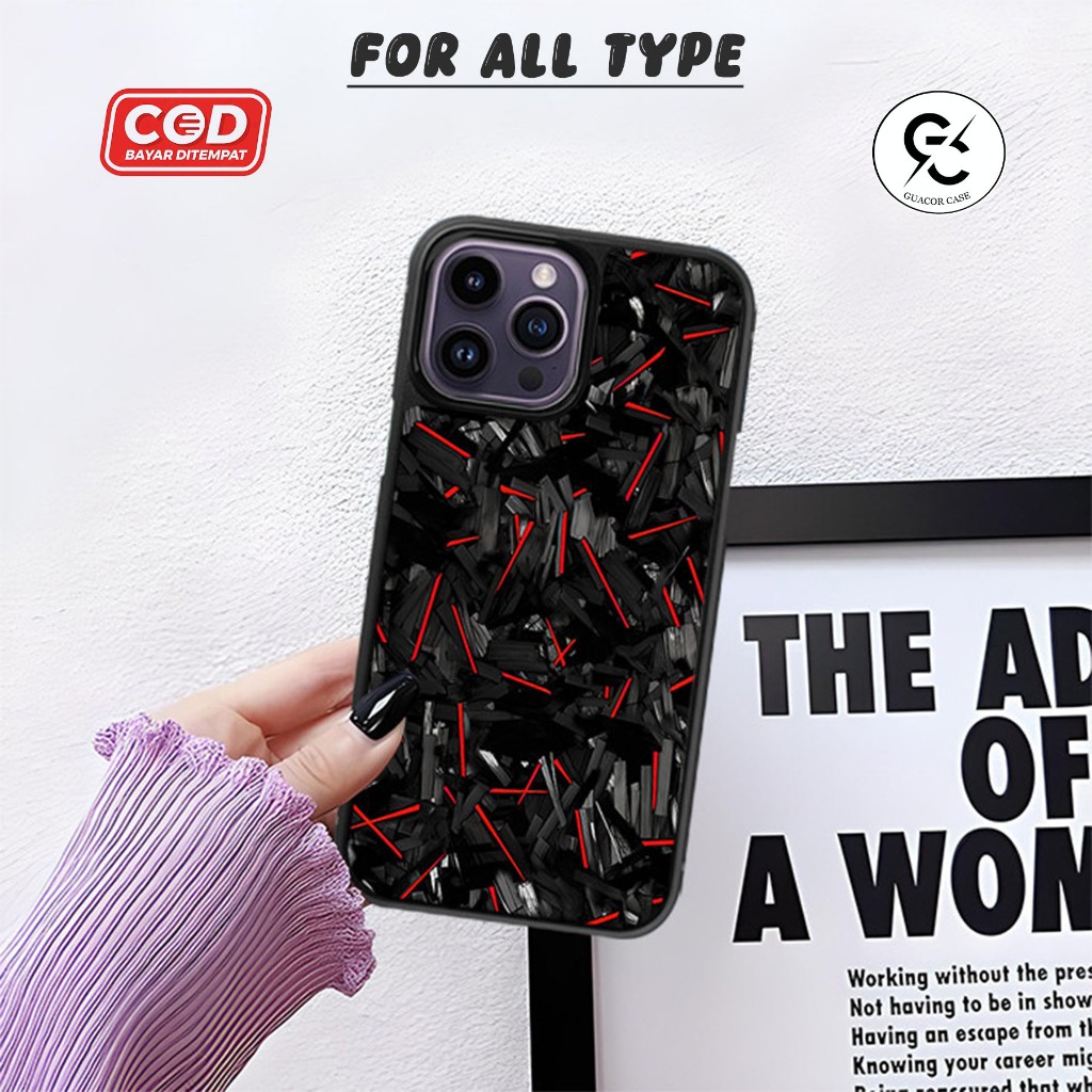 GUACOR CASE GLOSSY SOFTCASE PREMIUM Desain Carbon Forged Untuk ALLTYPE IPHONE - OPPO - VIVO - SAMSUN