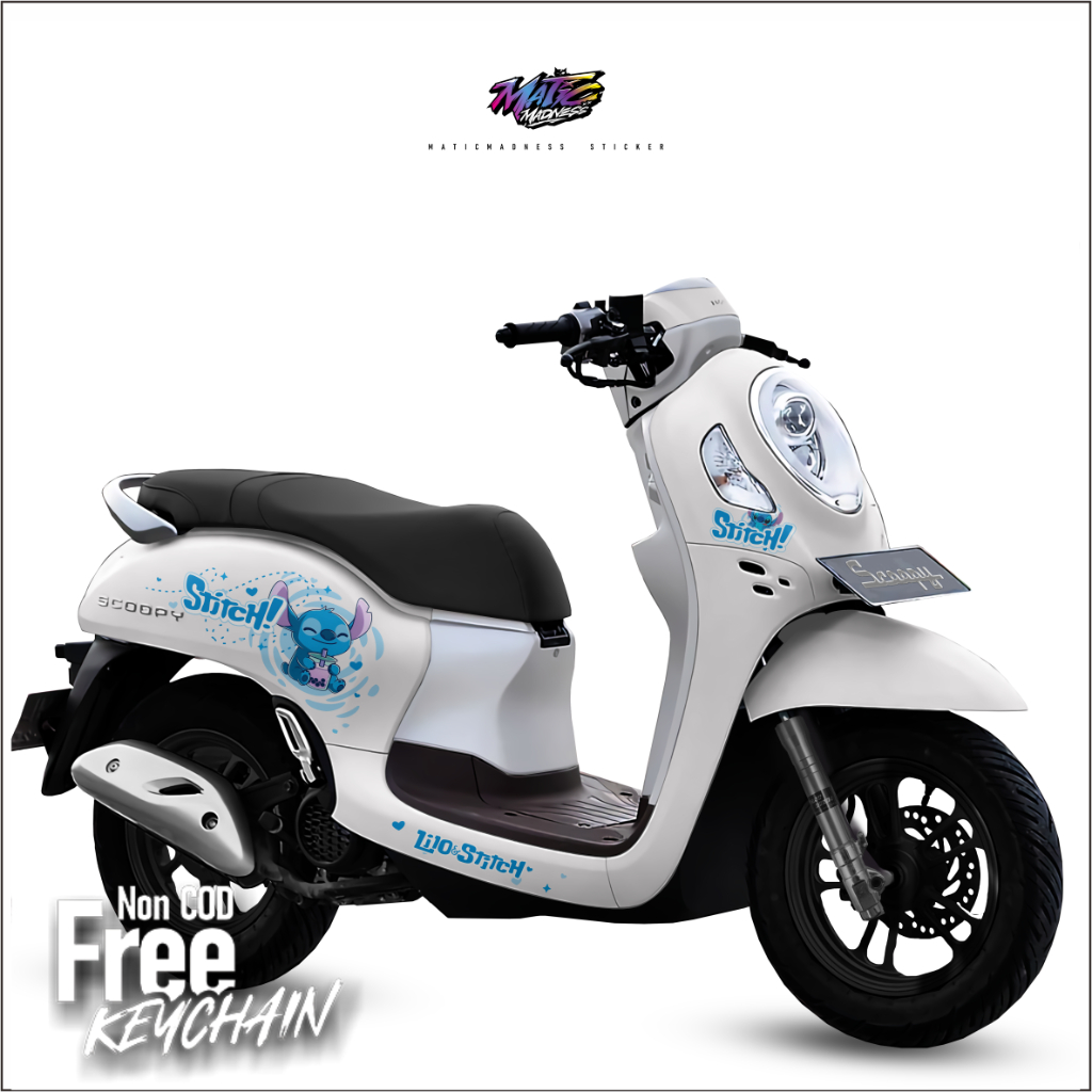Decal Sticker Honda Scoopy FI Stiker Fullbody Scoopy Tahun 2013-2016, 2017-2020, 2021-2024 stitch