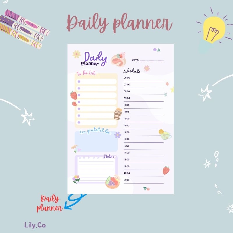

Daily Planner | Binder | Loose Leaf | A5 | Jadwal Harian | Rencana Harian | Art Paper