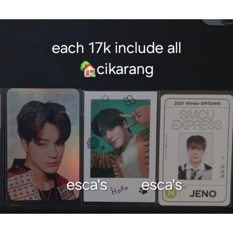 Wts aab nct Jeno holo pc, tc & pola 90s love,candy era,holo pc & id glimo,smcu 2021,nct home pola,ho
