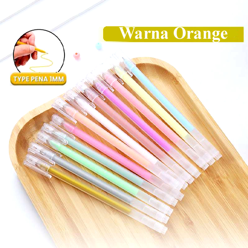 

Pena Glitter Metalik 0.9mm / Gel Pen Tinta Metallic Orange