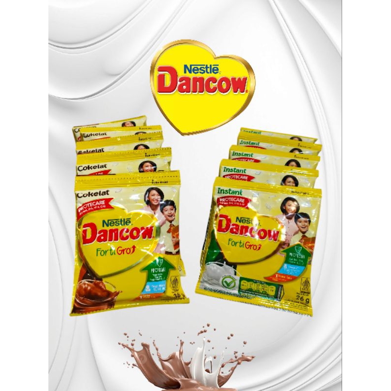 

Dancow Fortigro Susu Bubuk Instan Rasa Coklat 38g|| Putih 26gr || 1 Renteng Isi 12 Sachet