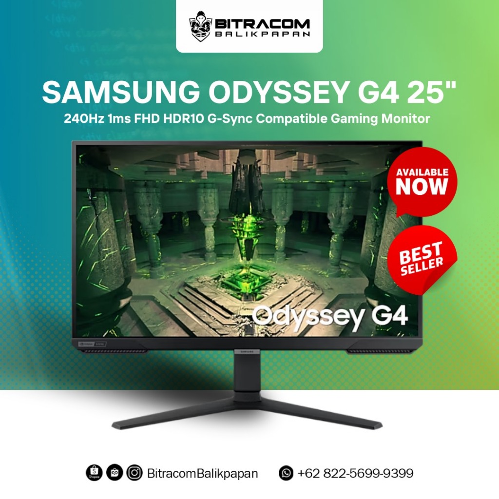 Monitor Gaming Samsung - Odyssey G4 S25BG400EE - LED Monitor 25" 240Hz Gaming Monitor