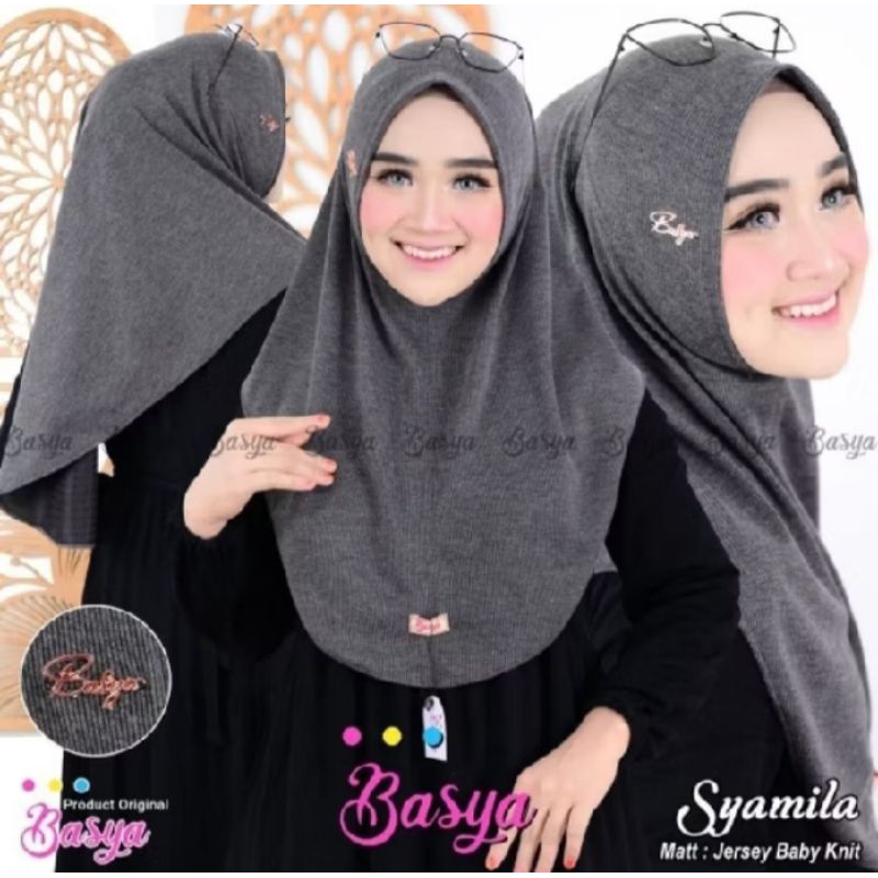 Hijab instan Syamila Matt Jersey Baby Knit Hijab Basya