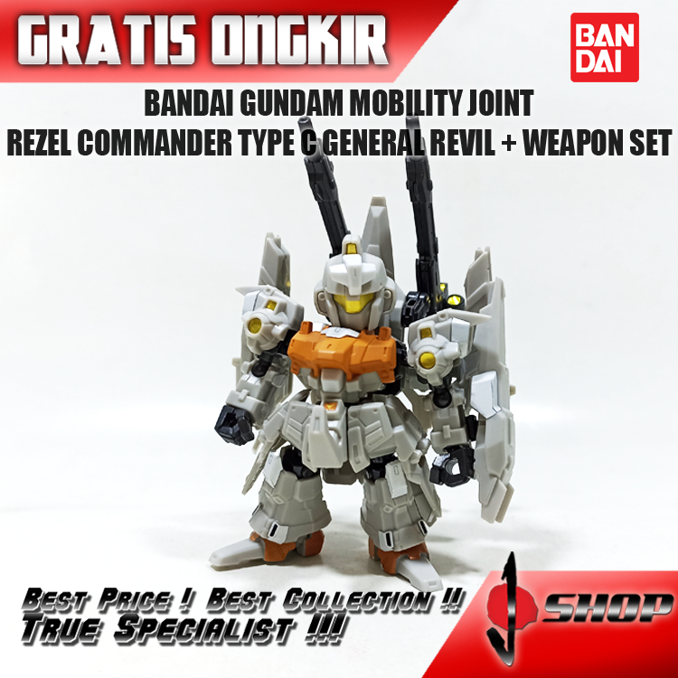 BANDAI GUNDAM MOBILITY JOINT REZEL COMMANDER TYPE C GENERAL REVIL + WEAPON SET FGR451