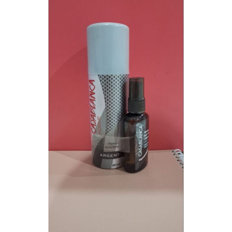 PROMO BELI 1 CASABLANCA PARFUM SPRAY KALENG 200ML SILVER GRATIS 1 PARFUM CASABLANCA   BODY MIST 50ML