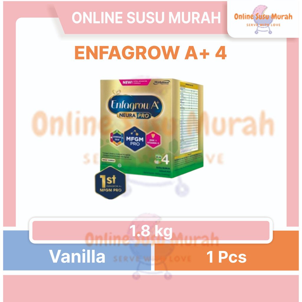 ENFAGROW A+ 4 VANILA 1800GR TAHAP 4 USIA 3 TAHUN KE ATAS 1800 GR ENFA GROW A4 A 4 SSKD