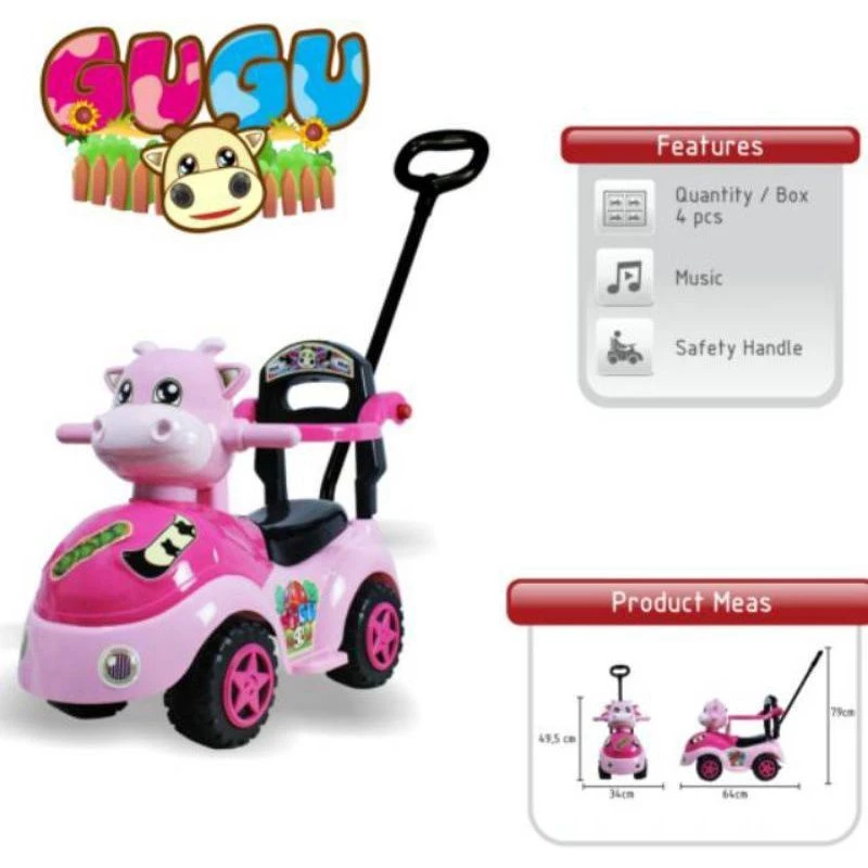 Mainan Mobil Dorong Motif Sapi GUGU 2M Mainan Anak