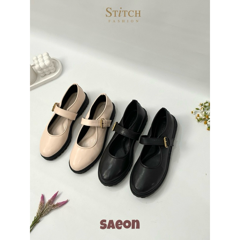 stitchshoes Saeon sepatu docmart wanita hak 3cm