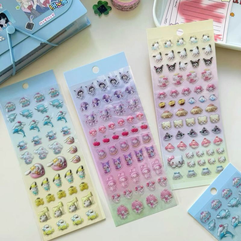 

sticker timbul glitter sanrio cinnamoroll kuromi hellokitty melody pochacoo pompompurin dekorasi journal readystock B2026
