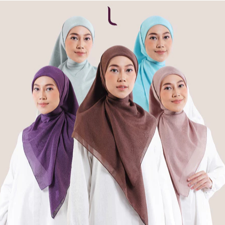 Jilbab Elzatta Segi Empat Polos Keiva Talethia