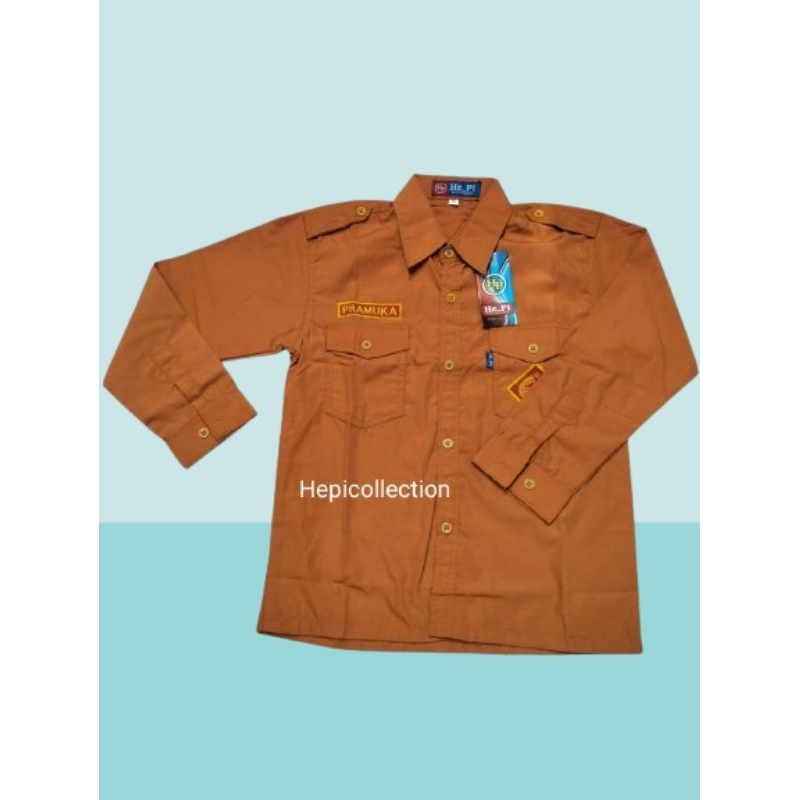 Murah  Baju Pramuka Sd Katun Laki-Laki Lengan Panjang Seragam Sekolah (Hepi)