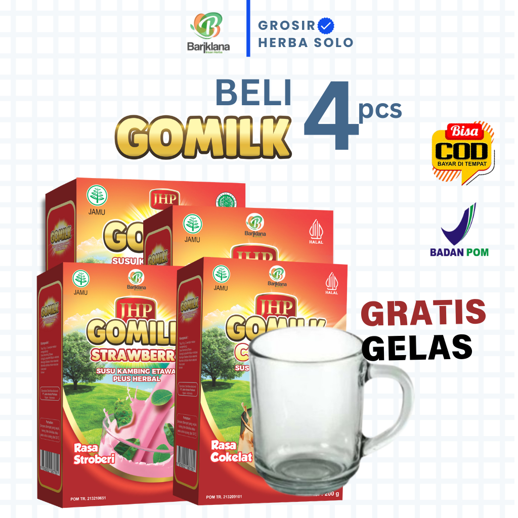 

[ BISA COD + GARANSI ] [ GRATIS HADIAH ] Gomilk Susu Kambing Etawa Plus Herbal Penambah Nafsu Makan dan Menjaga Stamina Tubuh)